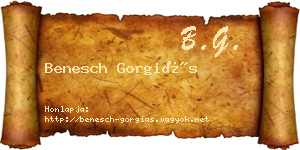 Benesch Gorgiás névjegykártya